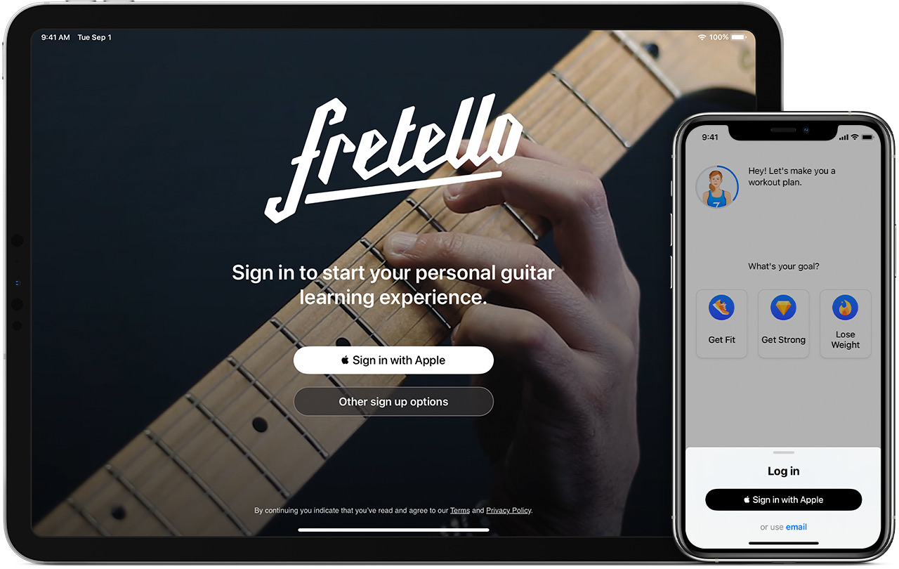 Sign in with Apple op iPad Pro en iPhone